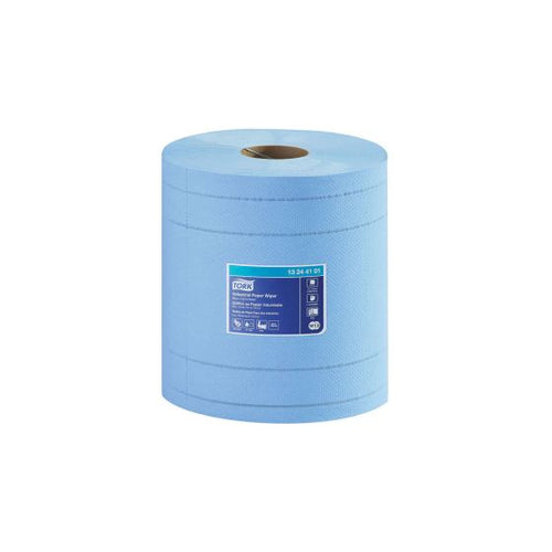 Tork® 13244101 Industrial Centerfeed Paper Wiper, 10.4 in Dia x 492.19 ft L x 11 in W, 375, Blue, 4 Plys