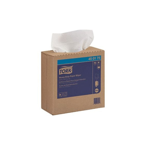 Tork® 450175 Heavy Duty Pop-Up Box Wiper, 16-1/4 in L x 9-1/4 in W, 90, Paper/Double Re-Creped, White, 1 Plys