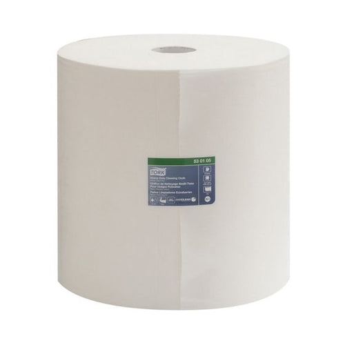 Tork® 530105 Heavy Duty Giant Roll Cleaning Cloth, 15 in Dia x 914.38 ft L x 12.6 in W Roll, 825, Paper, White