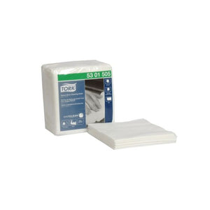 Tork® 5301505 Heavy Duty 1/4 Fold Cleaning Cloth, 13 in L x 12.6 in W, 50, Spunlace, White, 1 Plys
