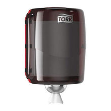 Load image into Gallery viewer, Tork® 653028 Maxi Centerfeed Dispenser, 11.9 in L x 17.6 in H x 12.9 in W, Plastic, Red/Smoke