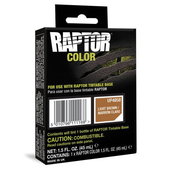 U-POL® RAPTOR® UP4858 Raptor Color, 1.5 fl-oz Pouch, Light Brown, 3:1 Mixing, 30 sq-ft Coverage