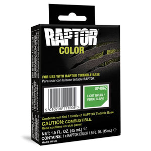 U-POL® RAPTOR® UP4862 Raptor Color, 1.5 fl-oz Pouch, Light Green, 3:1 Mixing, 30 sq-ft Coverage