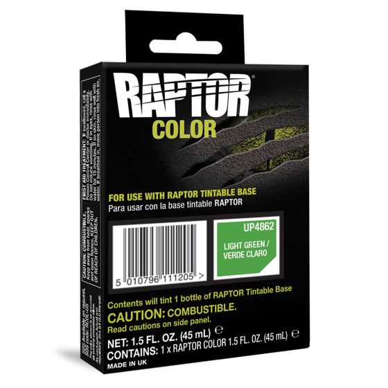 U-POL® RAPTOR® UP4862 Raptor Color, 1.5 fl-oz Pouch, Light Green, 3:1 Mixing, 30 sq-ft Coverage