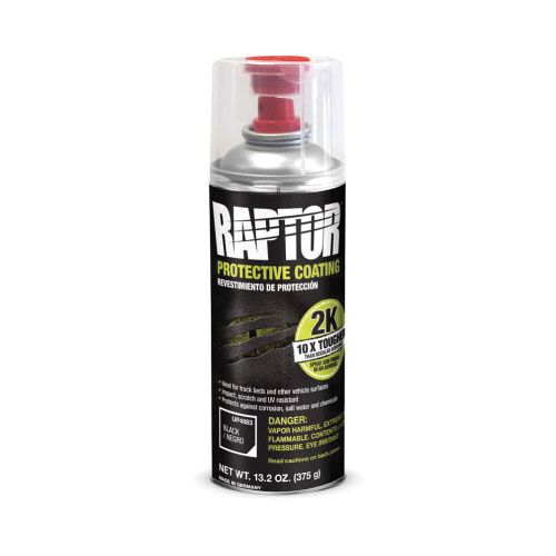 U-POL® RAPTOR® UP4884 2K Bedliner Aerosol, 13.2 oz Aerosol Can, Basalt Gray, 14.5 sq-ft Coverage