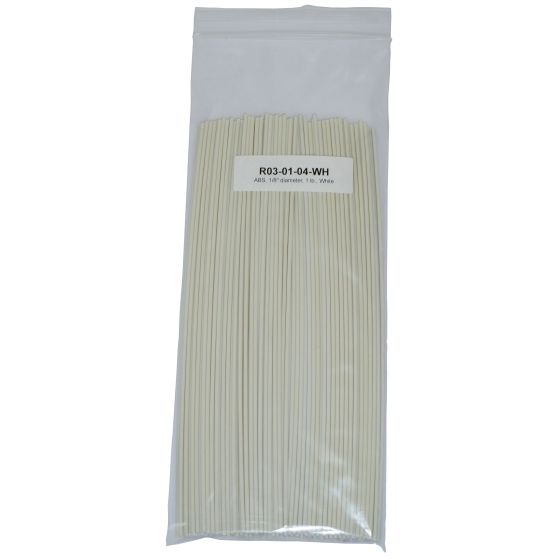 Polyvance R03-01-04-WH Welding Rod, 1/8 in Dia x 12 in L, Round, ABS, White