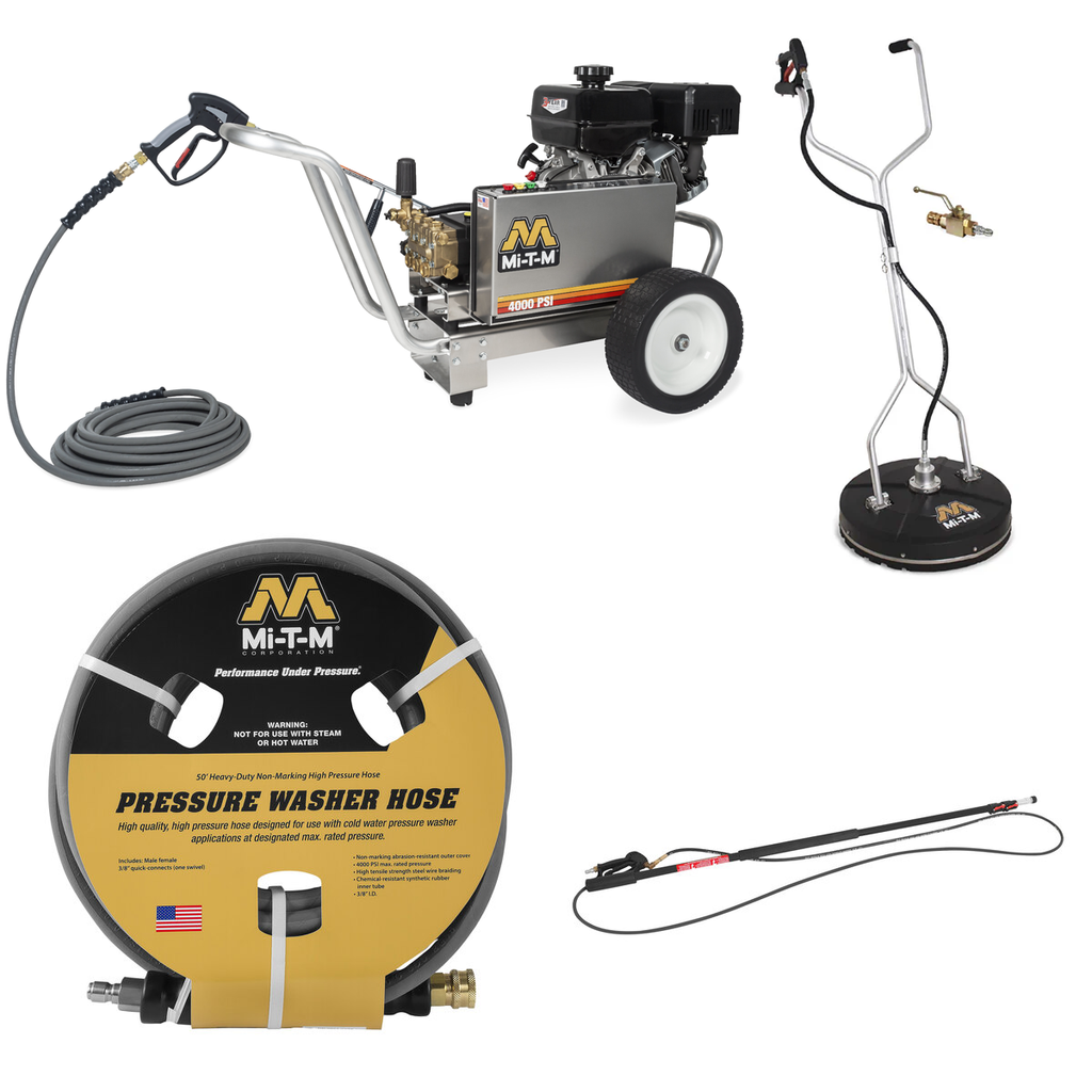 Mi-T-M 4000 PSI, 4.0 GPM Aluminum DD, General Pump, External Bypass Unloader Pressure Washer, Start Your Own Business Kits