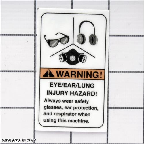 EYE/EAR/LUNG INJURY HAZARD LABEL