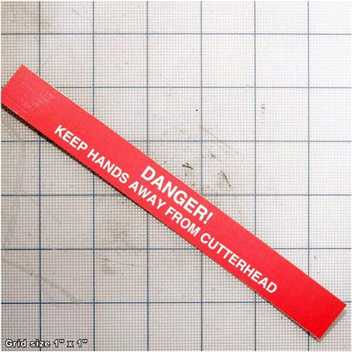 CUTTERHEAD DANGER LABEL