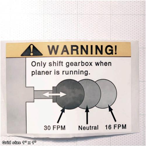 GEARBOX SPEED LABEL