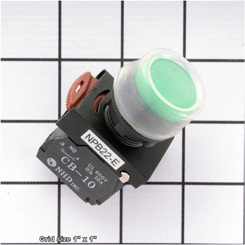 ON BUTTON NHD NPB22-F 22MM GREEN
