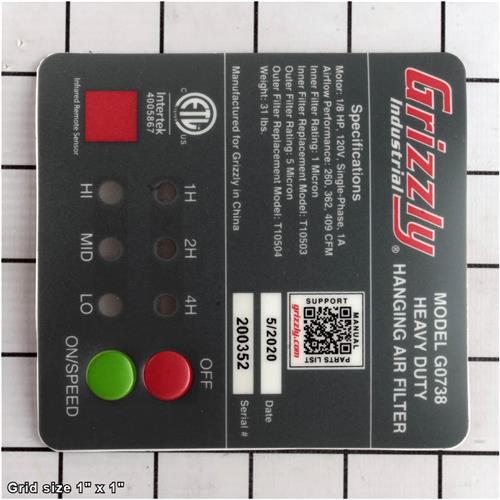 CONTROL PANEL LABEL ETL V2.07.14