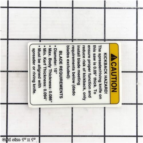SPREADER/RIVING PRECAUTION LABEL