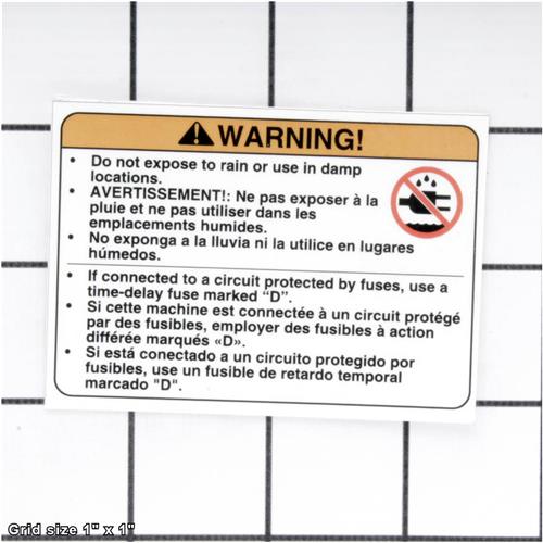 DAMPNESS HAZARD LABEL