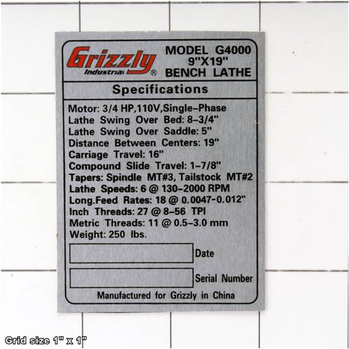 MACHINE ID LABEL