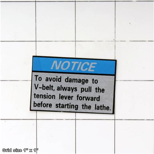 TENSION LEVER NOTICE LABEL