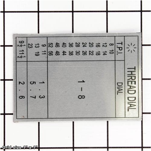 THREAD DIAL CHART LABEL