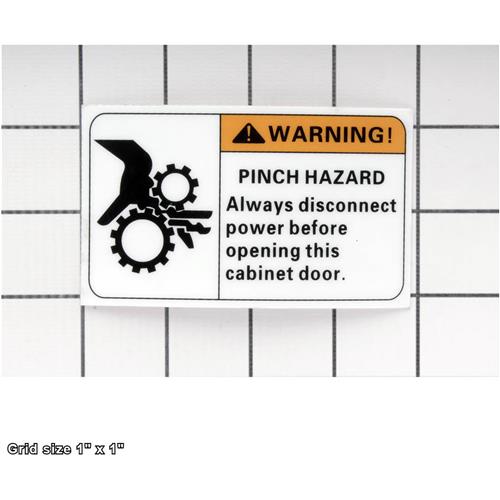 PINCH HAZARD LABEL HORIZ