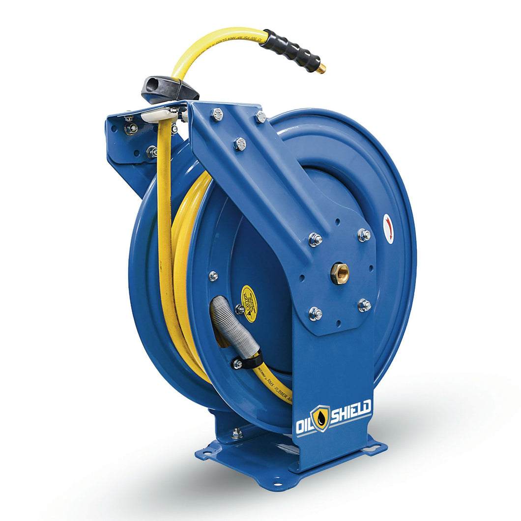 3/8 x 100' OilShield Dual Arm Reel: Pneumatic Excellence for Construction