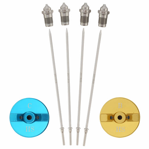 Apollo Needle, Nozzle & Air Cap Sets (1.3mm, 1.5mm, 1.8mm, 2.0mm needle/nozzle sets; 