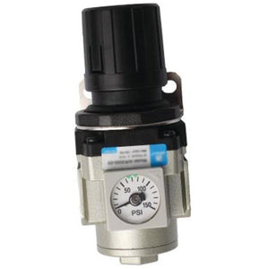 Rapidair 1/2" INLINE REGULATOR WITH GAUGE, 1/2" NPT PORTS