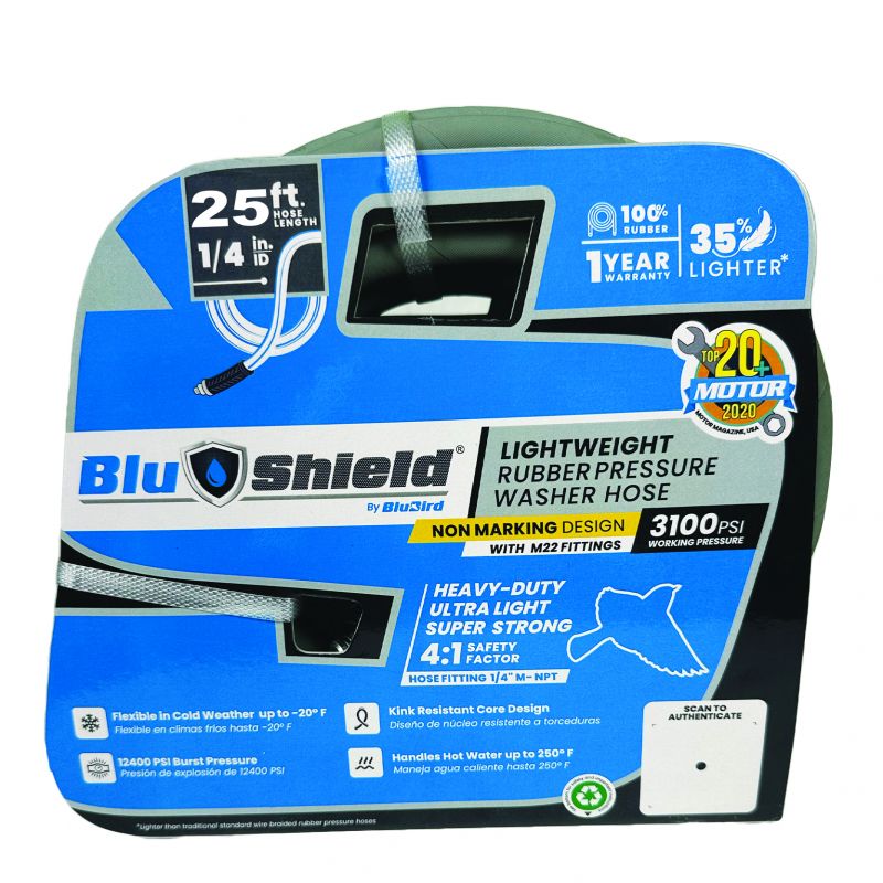 Blu Shield Rubber Pressure Washer Hose Assembly 1/4