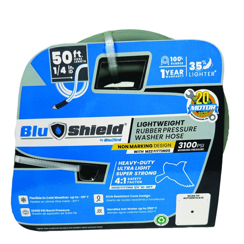 Blu Shield Rubber Pressure Washer Hose Assembly 1/4