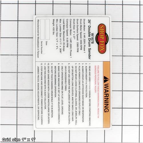 MACHINE DATA LABEL