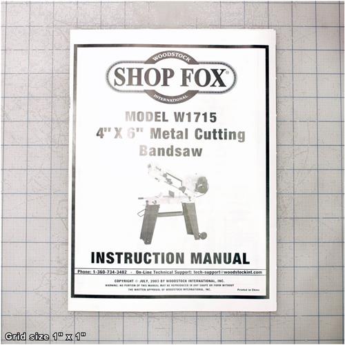 MANUAL FOR W1715 05/09