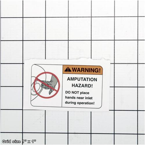 HAND INLET WARNING LABEL