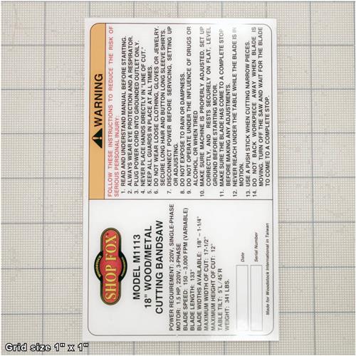 MACHINE ID LABEL
