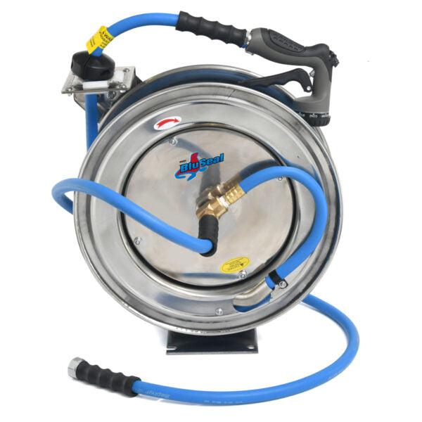 BluSeal Stainless Steel Water Hose Reel 1/2