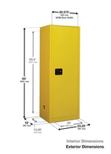 Load image into Gallery viewer, Sure-Grip® EX Slimline 22-gal.capacity Flammable Cabinet w/ 3 Shelves &amp; 1 Door-Manual Close