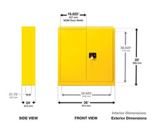 Load image into Gallery viewer, Sure-Grip® EX 30-gal.capacity Flammable Cabinet w/ 1 Shelf &amp; 2 Doors-Manual Close - Gray