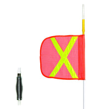 Load image into Gallery viewer, 5ft Super Whip Lighted Warning Whip with Amber LED and 12" Orange Flag with Yellow Reflective X - SW5