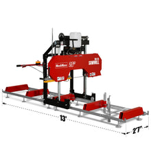 Load image into Gallery viewer, MechMaxx 26" Portable Sawmill, 420cc 15HP E-Start Gasoline Engine, 20" Board Width, 13' Track Length, SM-26