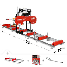 Load image into Gallery viewer, MechMaxx 26" Portable Sawmill (5x Blades Included), KOHLER CH440 429cc E-Start Gasoline Engine, 20" Board Width, 20' Track Length (13' Track Length + 6.4' Track Extension Included), SM-26
