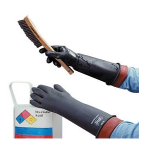 Showa 558 Heavy-Duty Natural Rubber Chemical Resistant Gloves - 12Pr/Pk