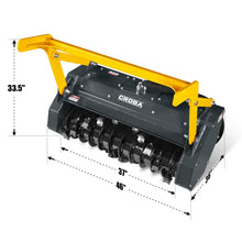 Load image into Gallery viewer, MechMaxx 37"Mini Skid Steer Drum Forestry Brush Mulcher Attachment, Hydraulic Flow Range 11 To 16 GPM, MCH37