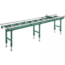 Load image into Gallery viewer, Grizzly T28174 - 14&quot; x 118&quot; Heavy-Duty Roller Table with Work Stop