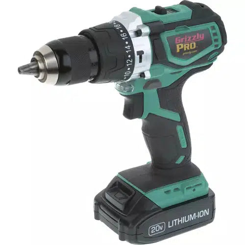 Grizzly PRO T30290X - 20V Hammer Drill Kit with Li-Ion Battery (Charger Not Included)