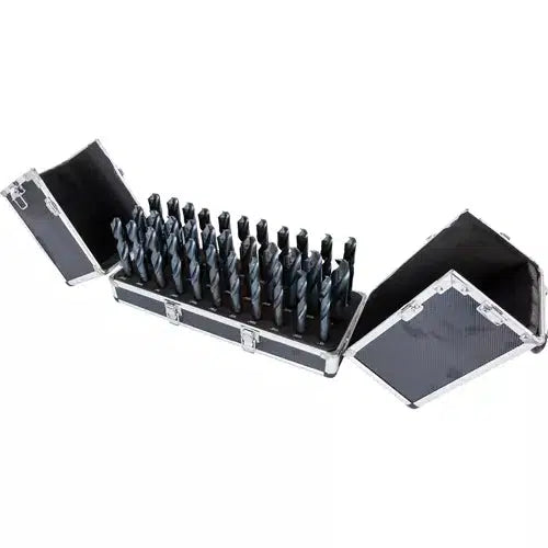 Grizzly T31986 - 33 Pc. HSS Silver & Deming Drill Bit Set W/ Aluminum Case