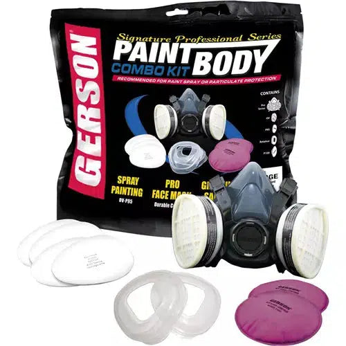 Grizzly T32079 - Paint & Body Combo Respirator Kit With Replaceable OV/P95 cartridge and P100 Filters - Medium