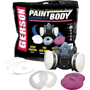 Grizzly T32080 - Paint & Body Combo Respirator Kit With Replaceable OV/P95 cartridge and P100 Filters - Large