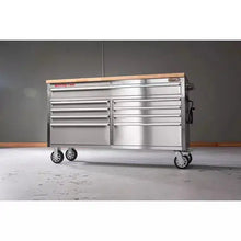 Load image into Gallery viewer, Grizzly T33255 - 61&quot; 9 Drawer Stainless Steel Tool Chest