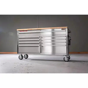 Grizzly T33255 - 61" 9 Drawer Stainless Steel Tool Chest