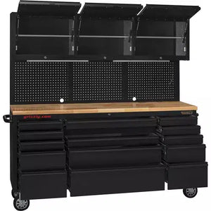 Grizzly T33276 - 72" 15 Drawer & Upper Cabinet Tool Chest