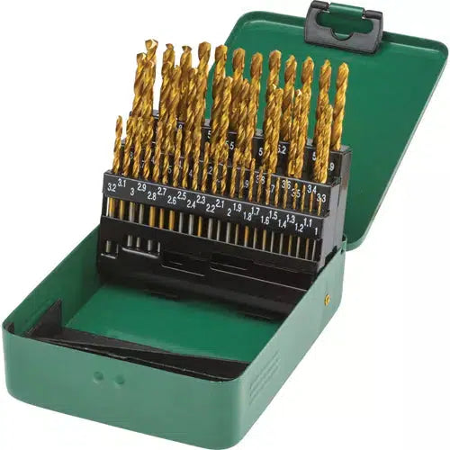 Grizzly PRO T33686 - M2 HSS Metric TiN-Coated Drill Bit Set, 51 Pc.