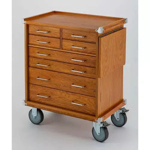 Grizzly T33821 - 23" 8-Drawer Red Oak Roller Cabinet with Table