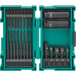 Grizzly PRO T33844 - S2 Quick-Release Hex Shank Impact Driver Bit Set, 23 Pc.